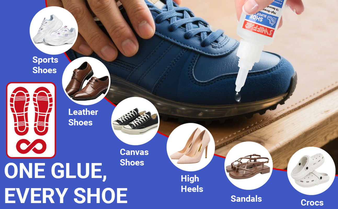 Shoe Repair Glue Waterproof Clear Adhesive Sole Fix Sneakers Boots Leather Heels