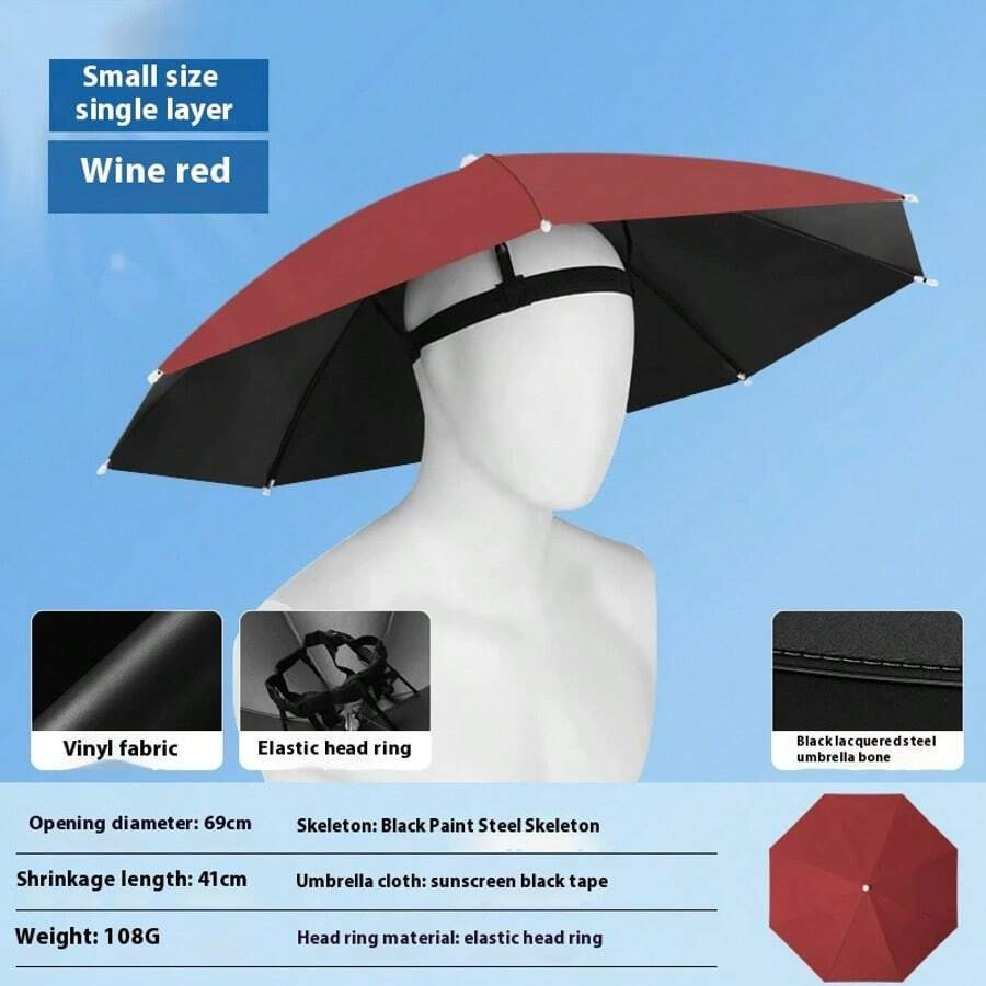 Umbrella Cap Suitable for Camping Fishing Elastic Headband UV Safe Umbrella Cap