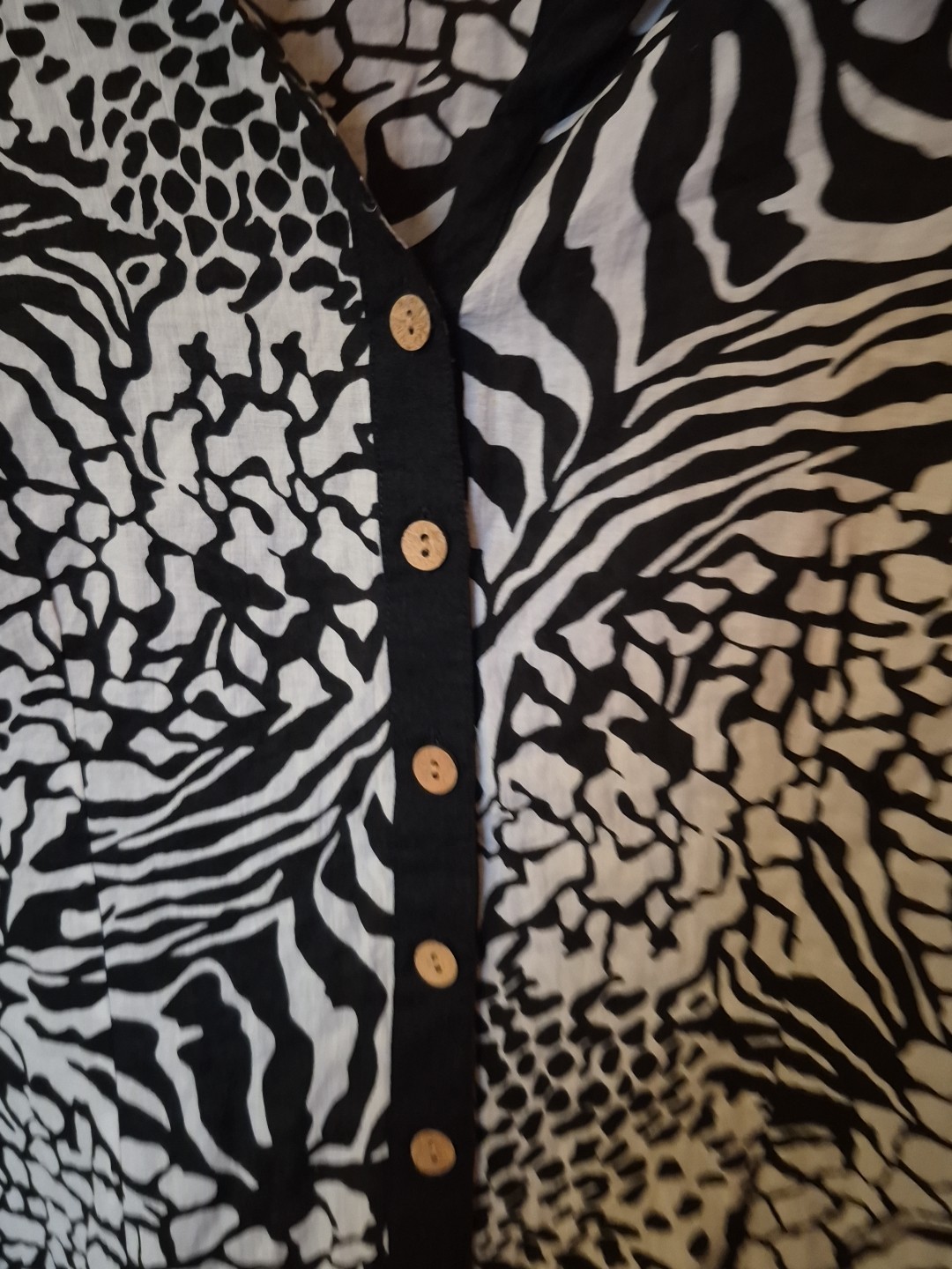 Magic Women’s Cotton Summer Top Long Blouse Black & White Size 2X NWOT