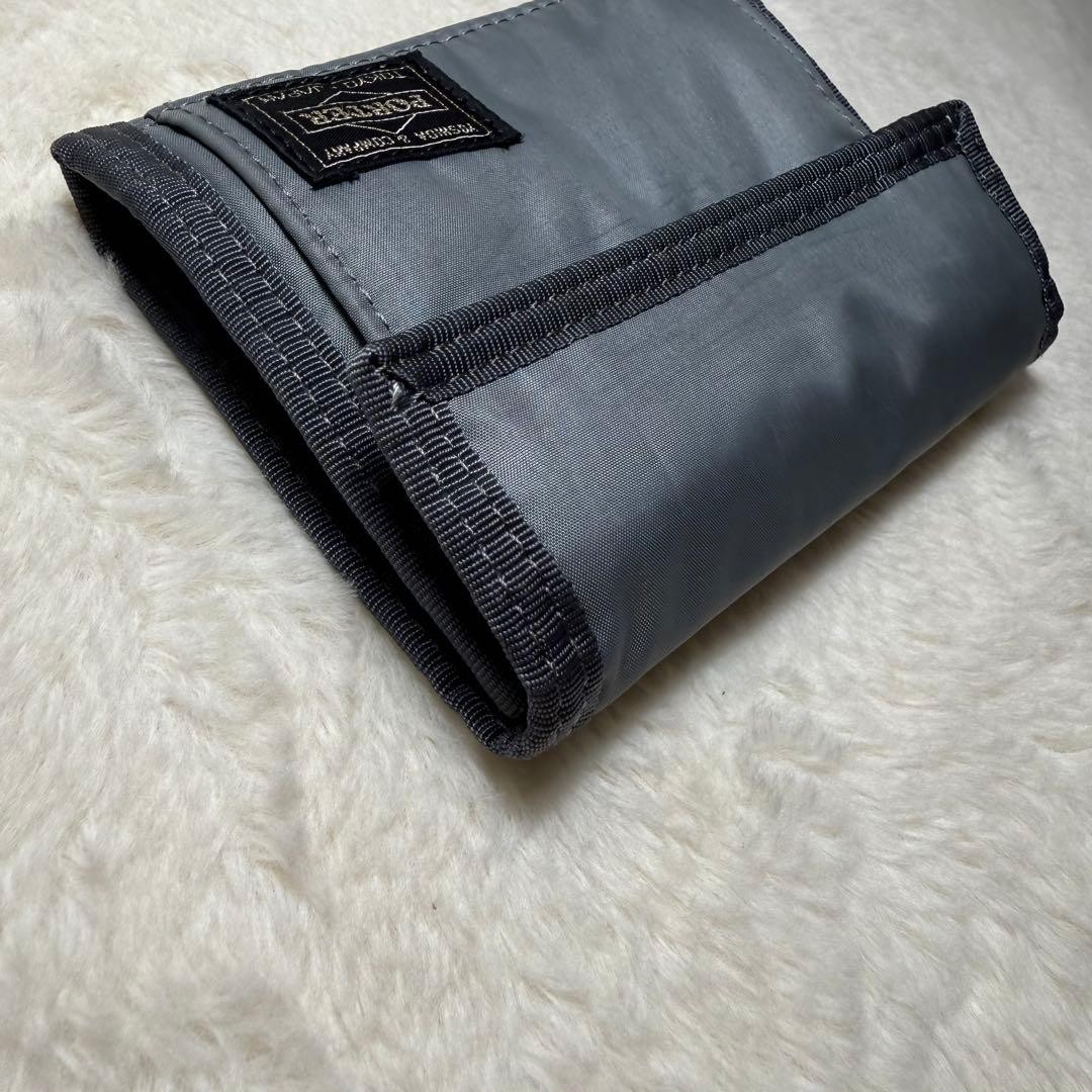 Porter Yoshida Tanker Capsule Wallet Gray Used Compact Card Holder