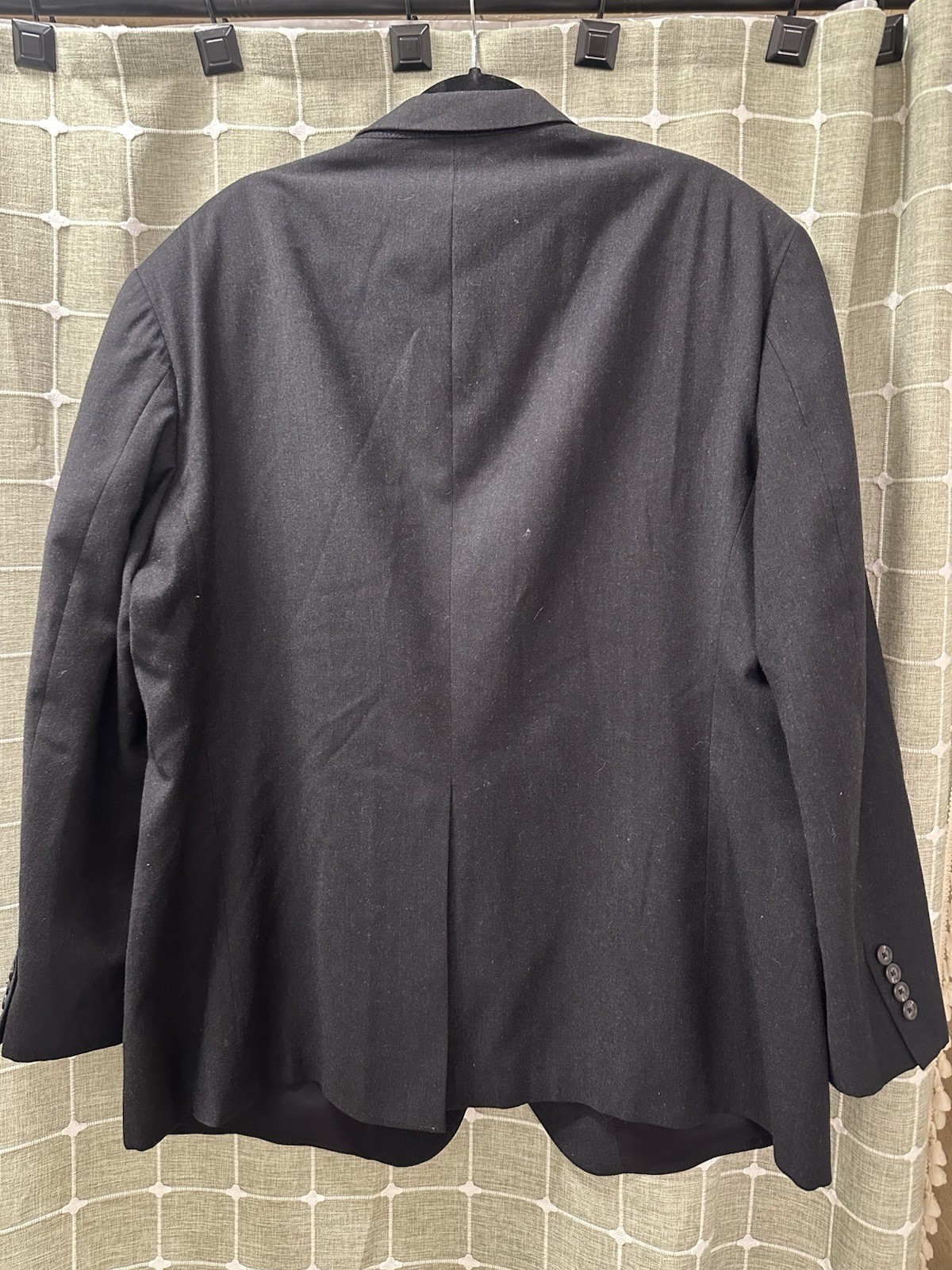 Polo Univ Club Ralph Lauren Black Worsted Wool Suit Jacket Size 52