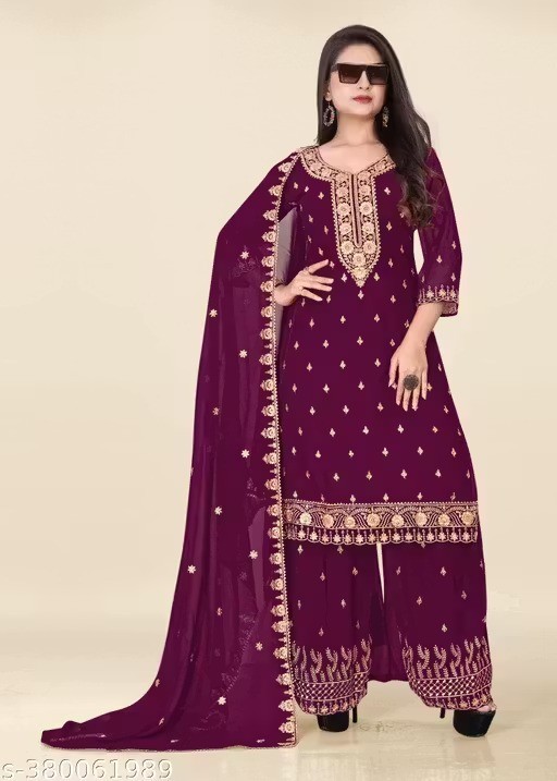 Readymad Georgette Kurta/kurti and plazoo Set for Women’s Party Festive Outfit