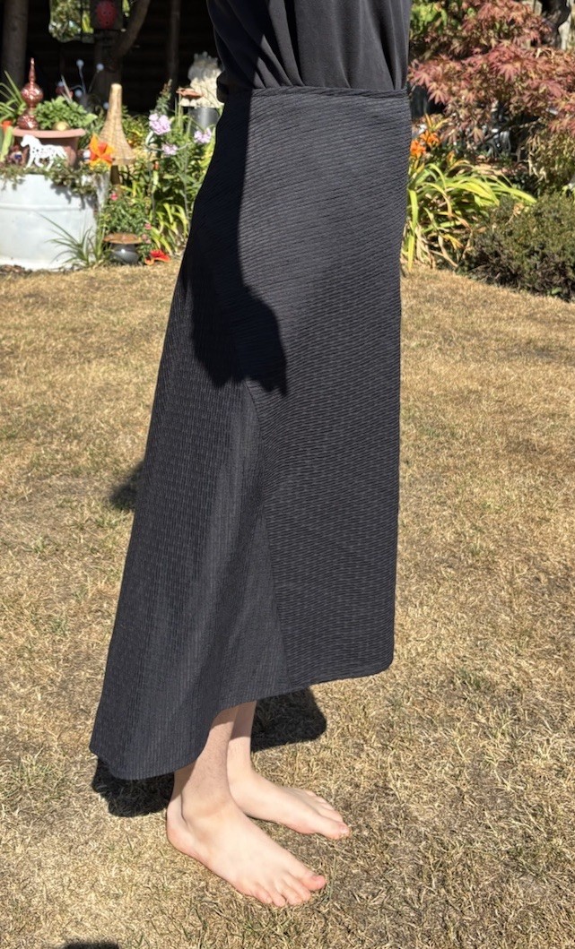 Sally Smith Sydney Skirt Womens Size 8 Textured Wool Mix Hi Low Fully Lined