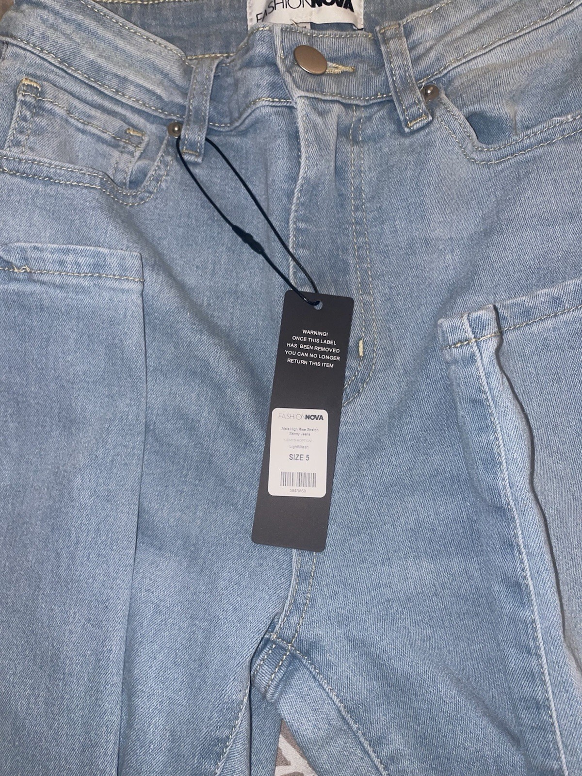 Fashion Nova Women’s High Rise Skinny Jeans Light Wash Stretch Denim 5-Pocket