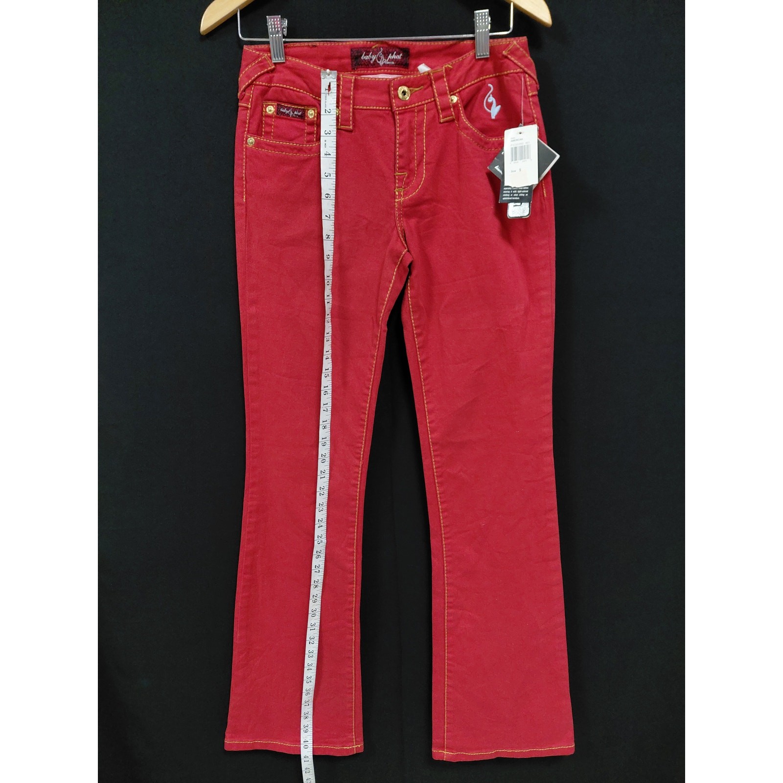 NWT Baby Phat Stretch Red Jeans Mid (10-12 in) Regular Denim Women Size 5