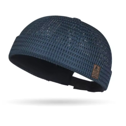 Men Breathable Mesh Skullcap Summer Brimless Hat Adjustable Docker Beanie
