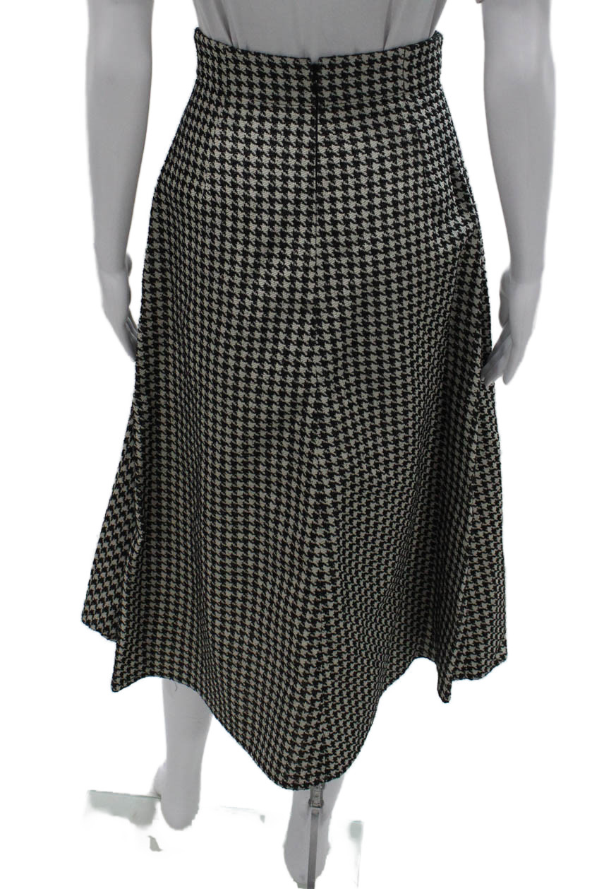 Christian Dior Womens Wrap Skirt Black Silk Check Long Size 4