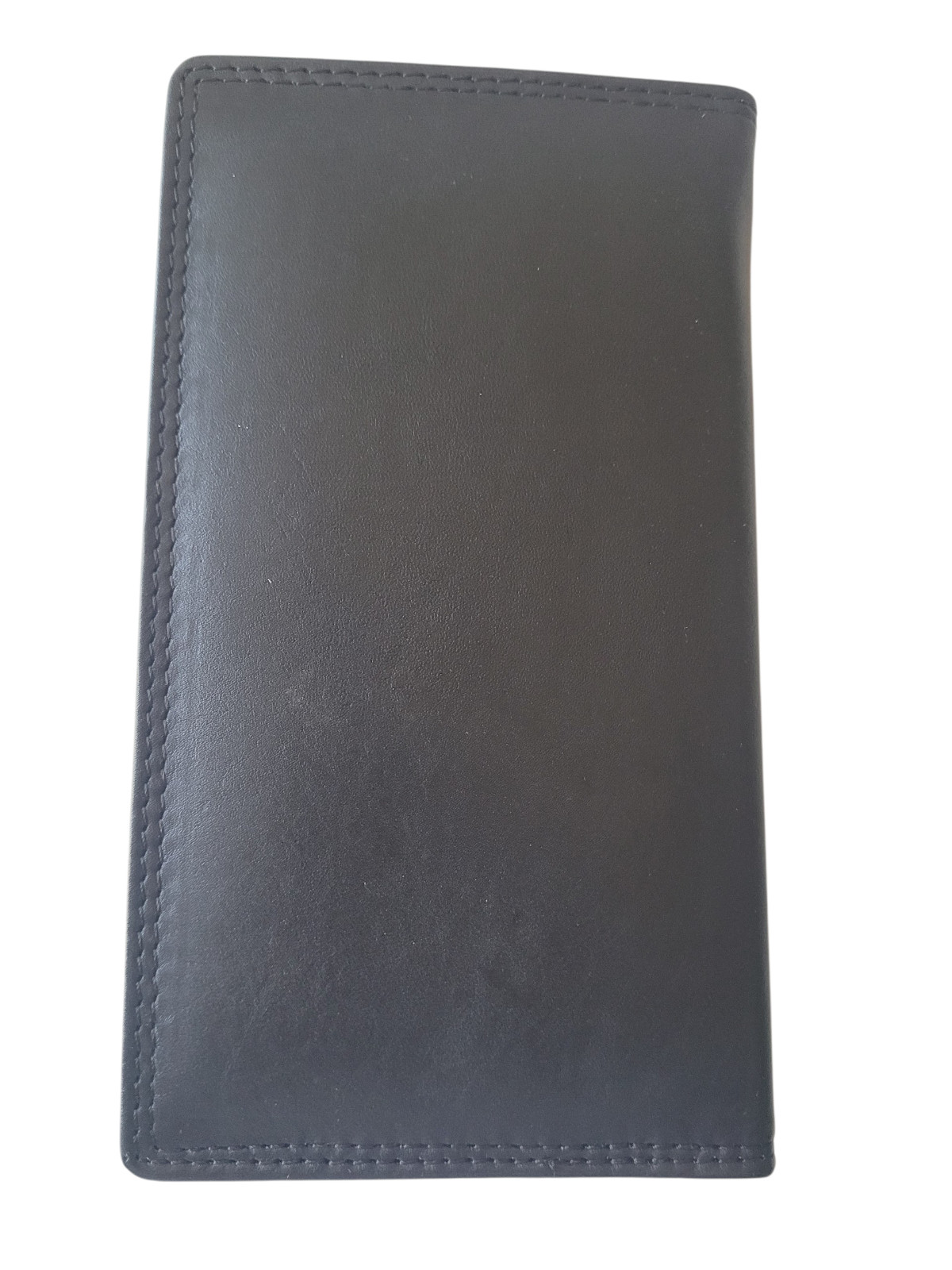 Genuine Soft Leather Long Bifold Wallet RFID Blocking Rodeo Wallet Black