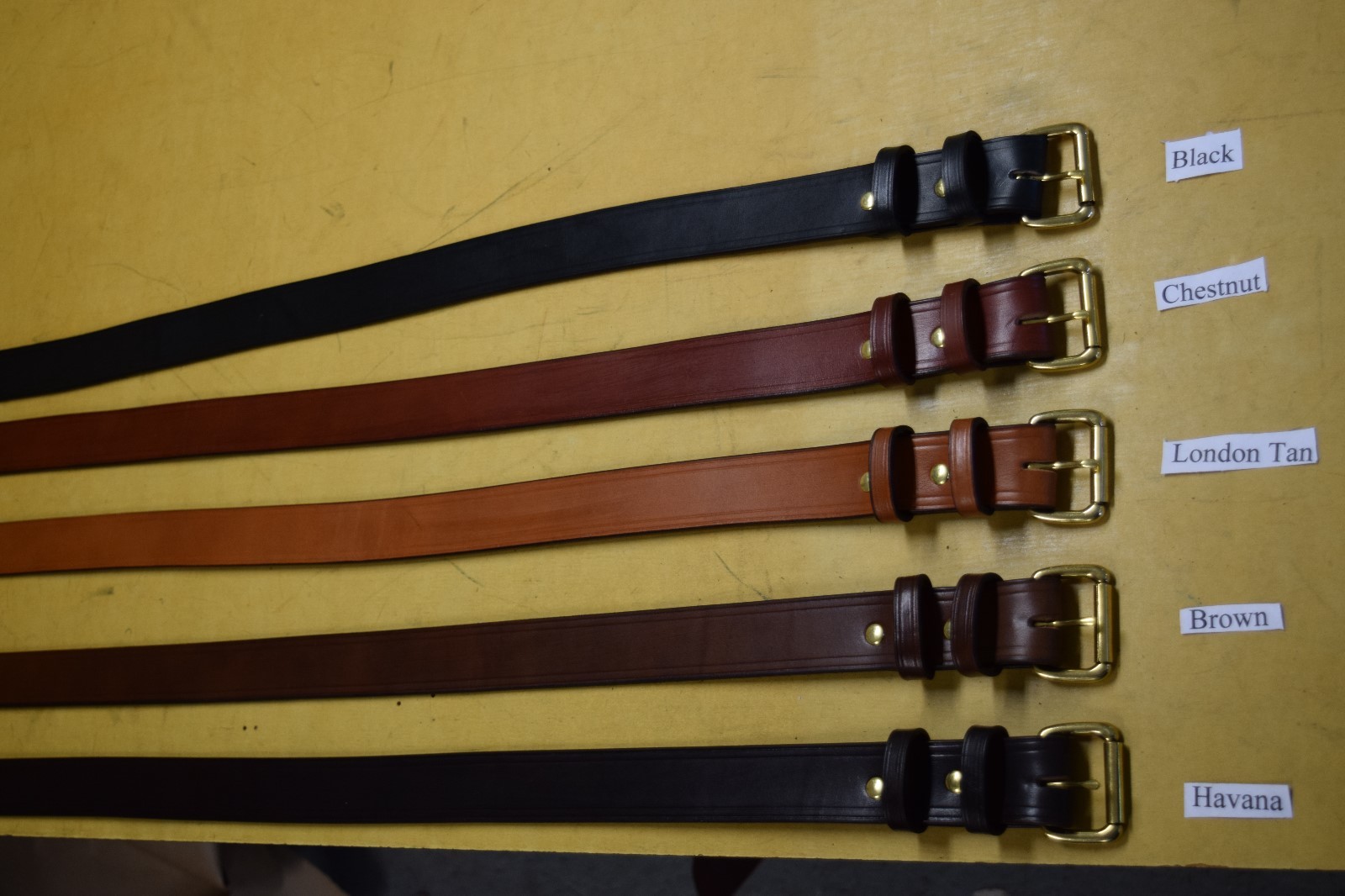 1″ wide, hand made solid leather belt. heavy duty