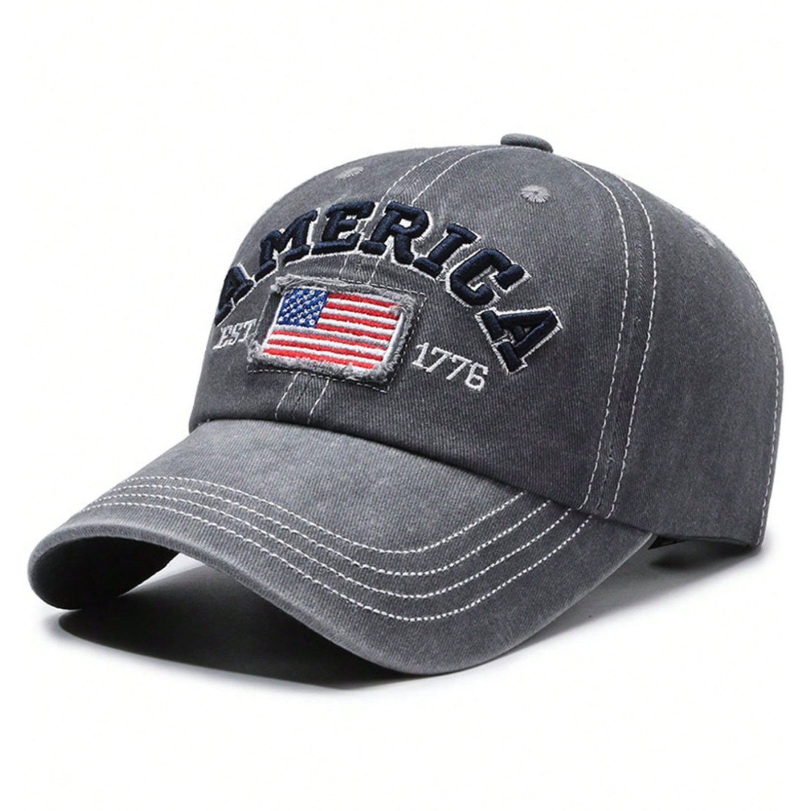 USA America EST 1776 3D Embroidered Flag Baseball Cap Patriotic Hat Unisex