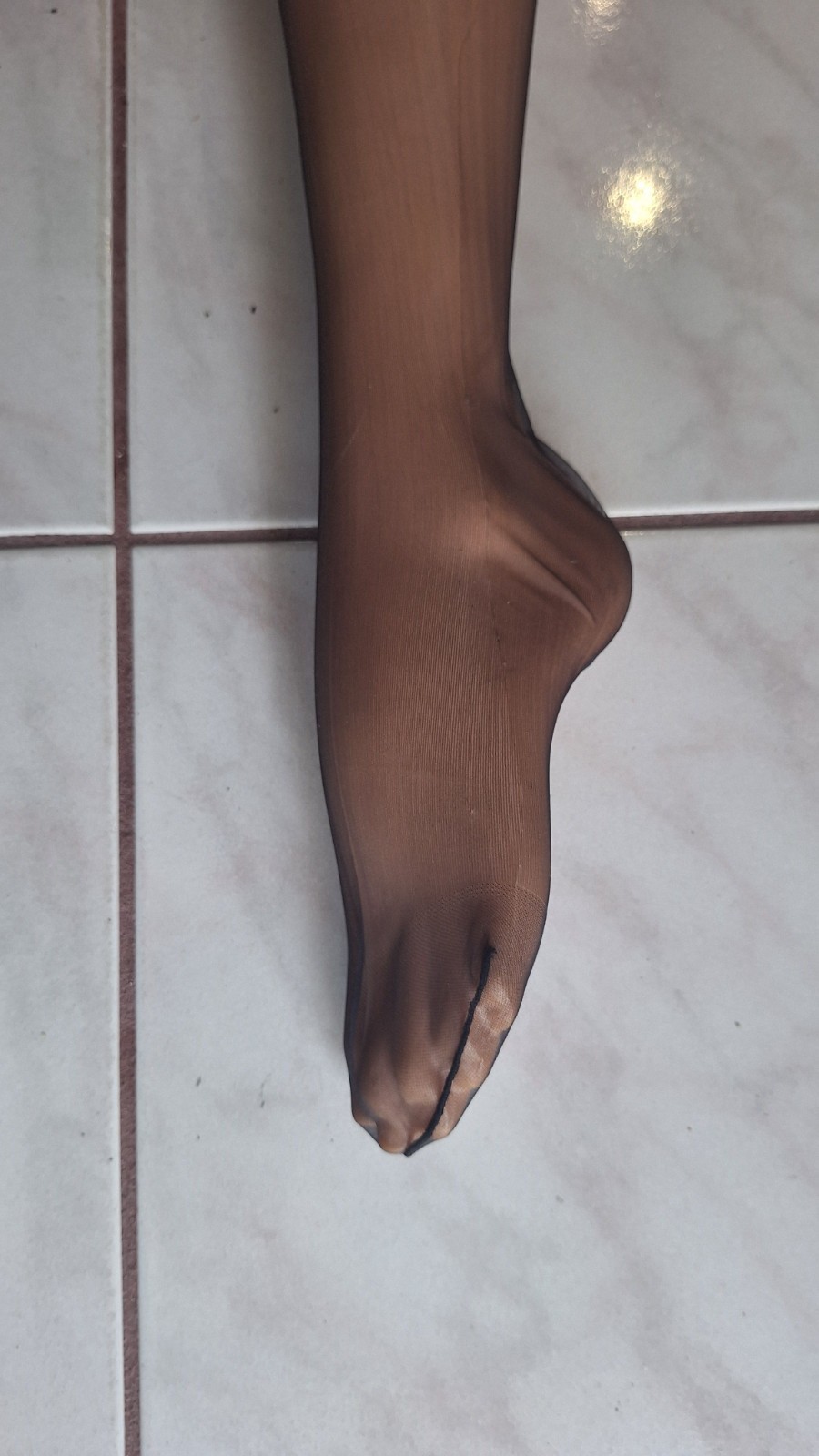 New Ultra Sheer Stockings for a Garter Belt Black Size M/L or L/XL Sheer Toe