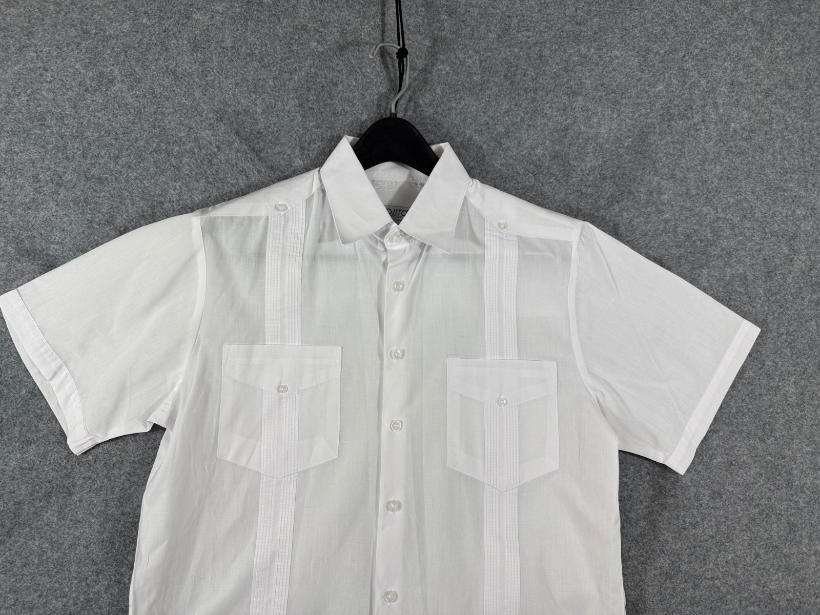 Mojito Guayabera Mexican Wedding Shirt Mens S White Cuban Short Sleeve 4-Pockets