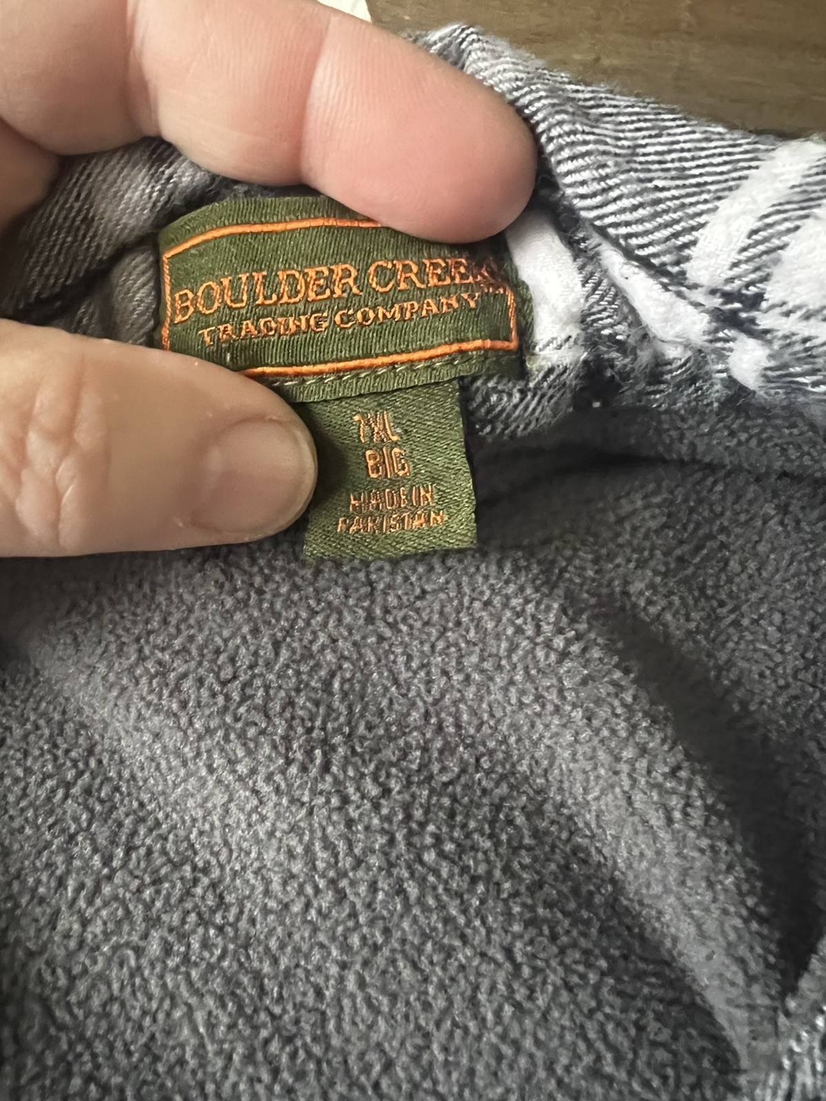 Boulder Creek Flannel Jacket SIZE 7XL BIG GRAY PLAID LONG SLEEVE BUTTON UP