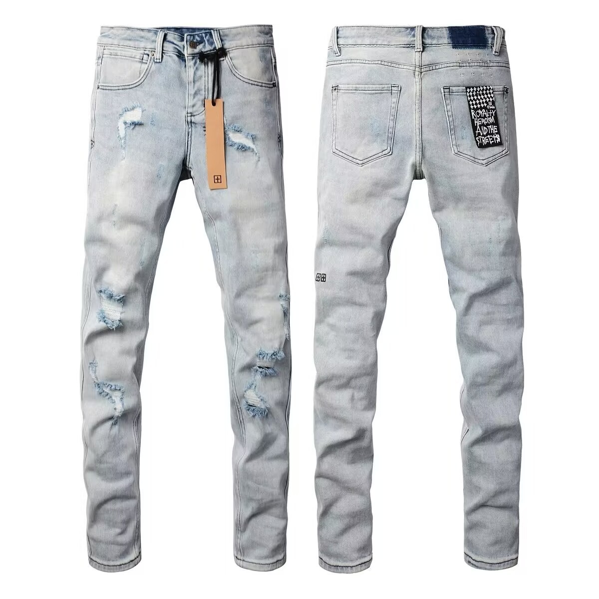 NEW KSUBI Men’s Ripped Pants Casual Fashion Skinny Jeans
