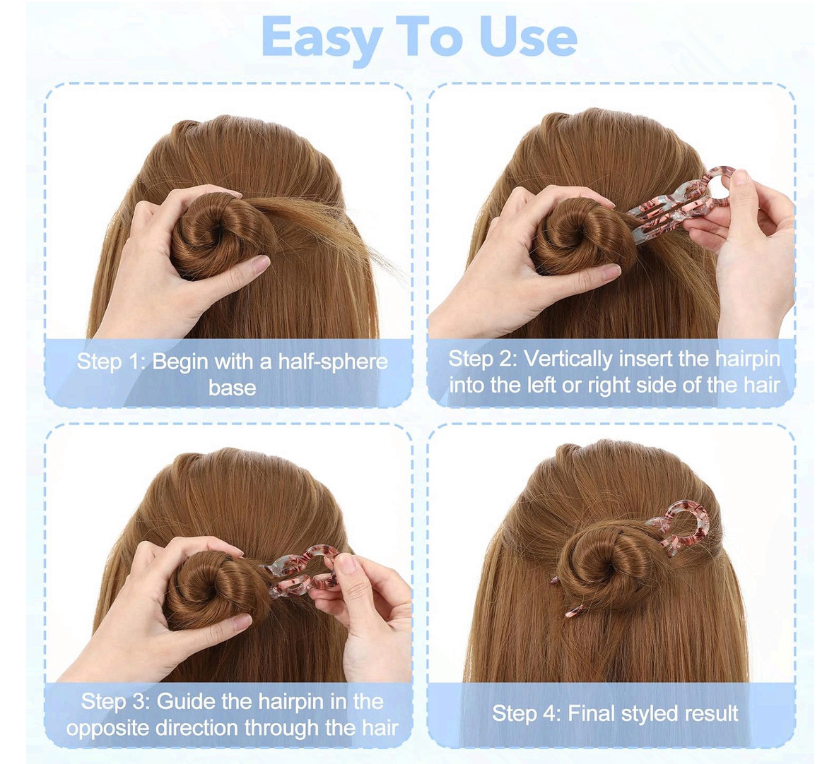 French Hair Pins Strong Flat Hair Clips Styling Accessories 6 Pc