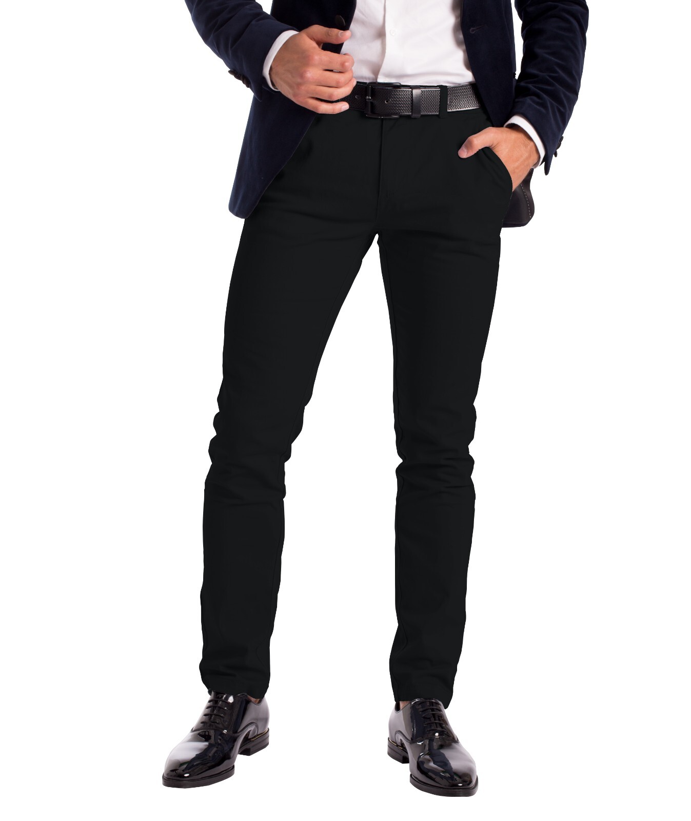 Stretch Chino Slim Fit Mens Relaxed Casual Cotton Dress Skinny Pants Size 30-40