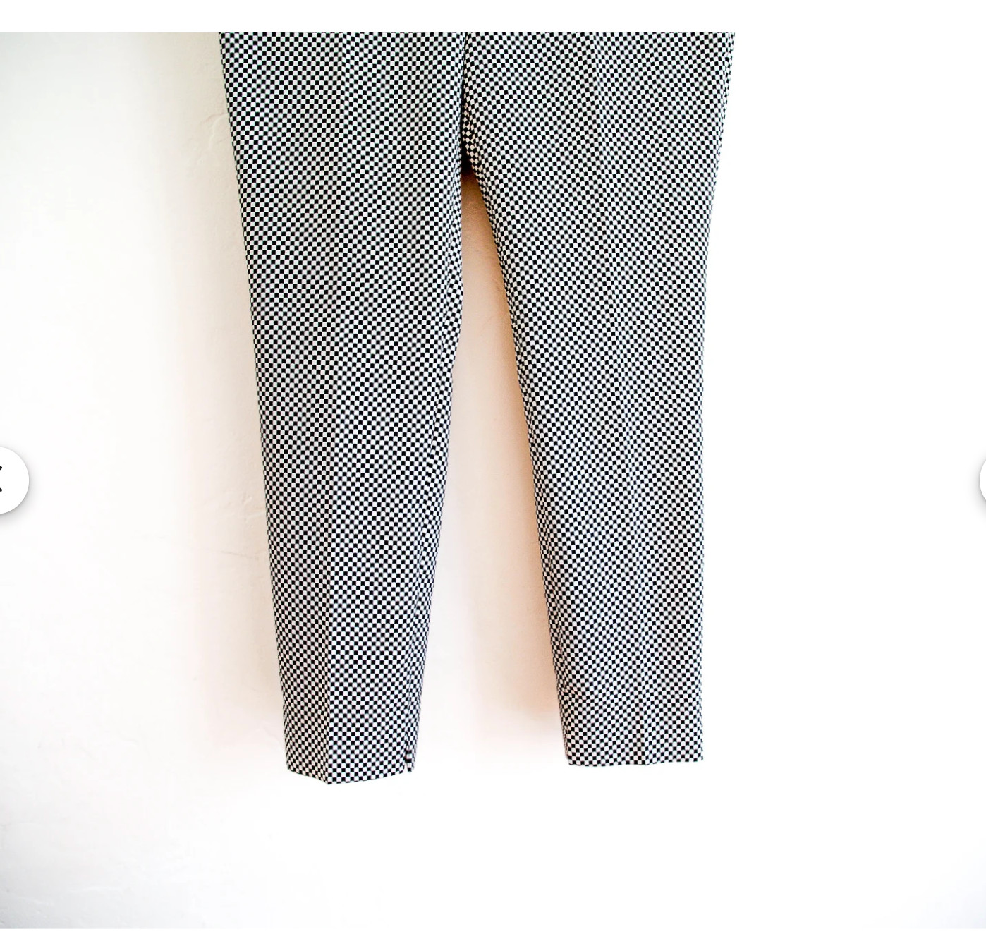 Vintage Mid Rise Black White Checkered Trousers Size 10 Office Tapered Pants