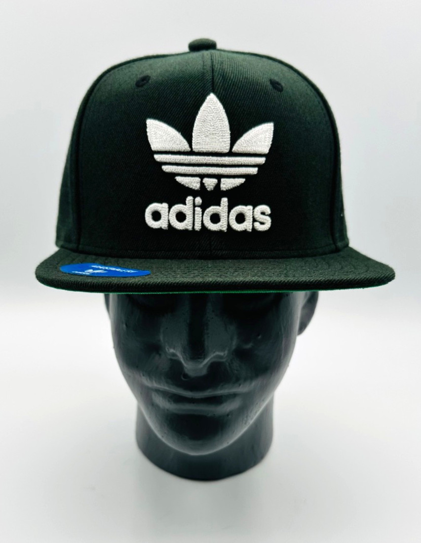 Adidas Originals Trefoil Chain Snapback Hat Black White Logo OSFA NWT