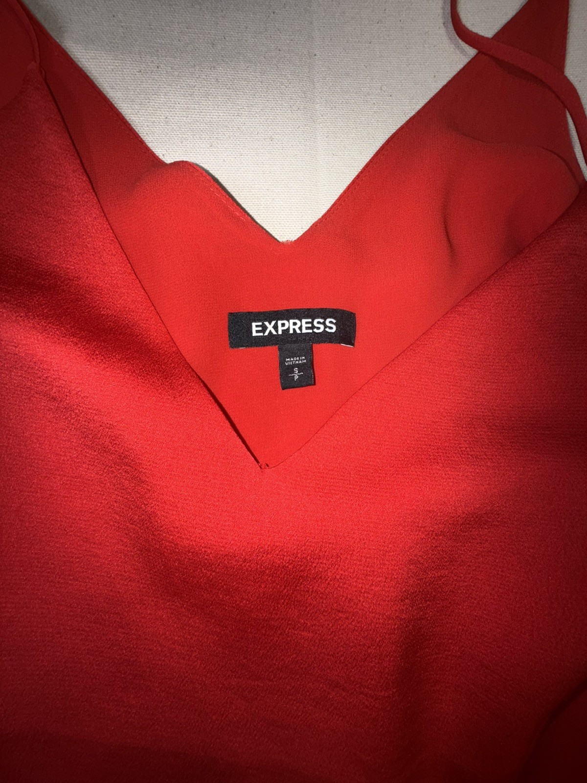 Express Womens Red Spaghetti Adjustable Strap Lined Camisole Tank Top Size Sm