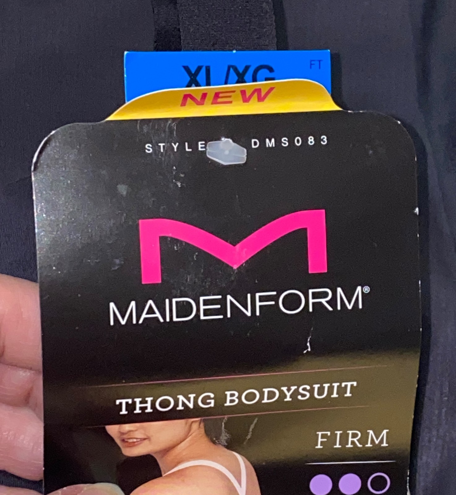MAIDENFORM Power Players Control Black Thong Bodybriefer Women S M L XL 2XL 3XL