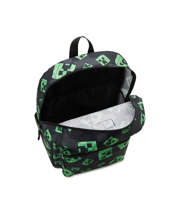 Minecraft Creeper – School Backpack Book Bag 17″ Green Black Kids Backpack New!