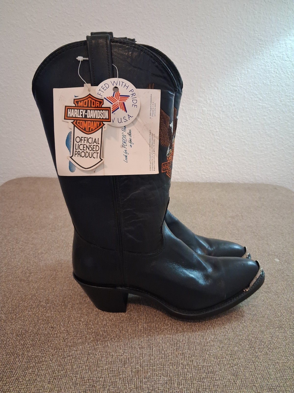 Harley-Davidson Women’s Cowboy Boots Size 8.5 Black Leather