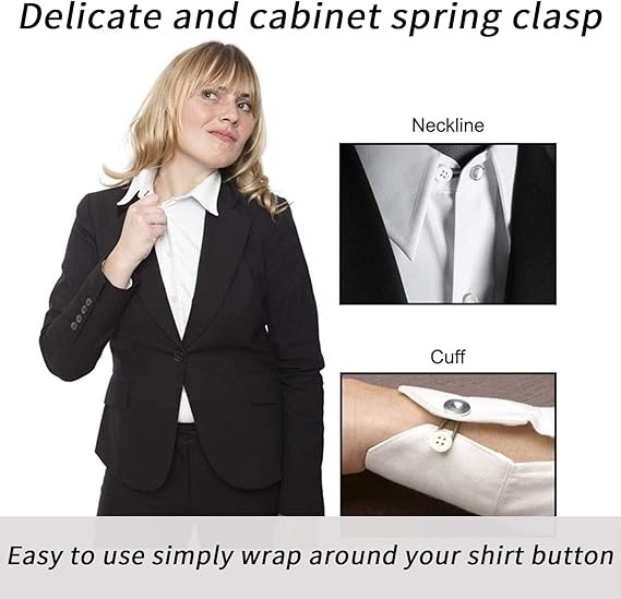 10x Metal Collar Neck Waist Extender Expander Buttons for Men Dress Shirt Pants