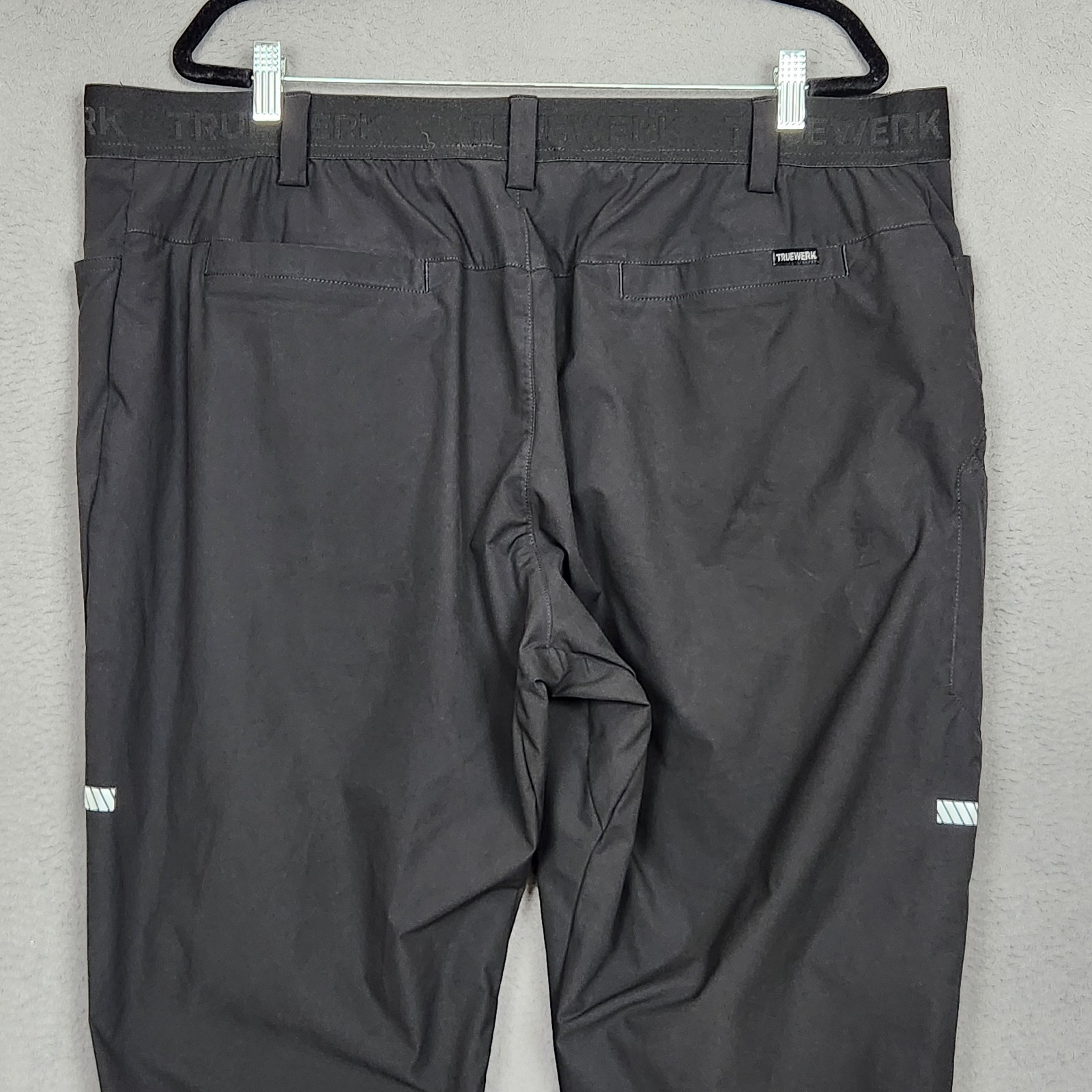 Truewerk Pants Mens 3XL Black Flat Front Straight Leg Utility Work Cargo Pocket