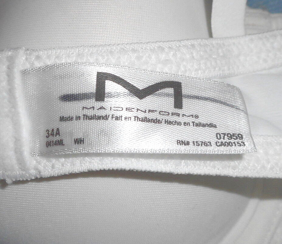 New Bra Maidenform 1-Fabulous-Fit T-Shirt White Underwire 07959 MSRP-$38.00 34A