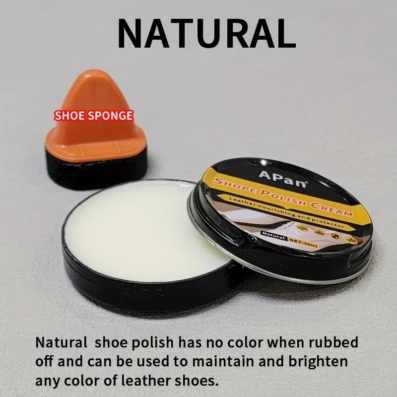 Shoe Boot Polish Quickly Shine Leather PASTE WAX Protector Waterproof 50ml Can