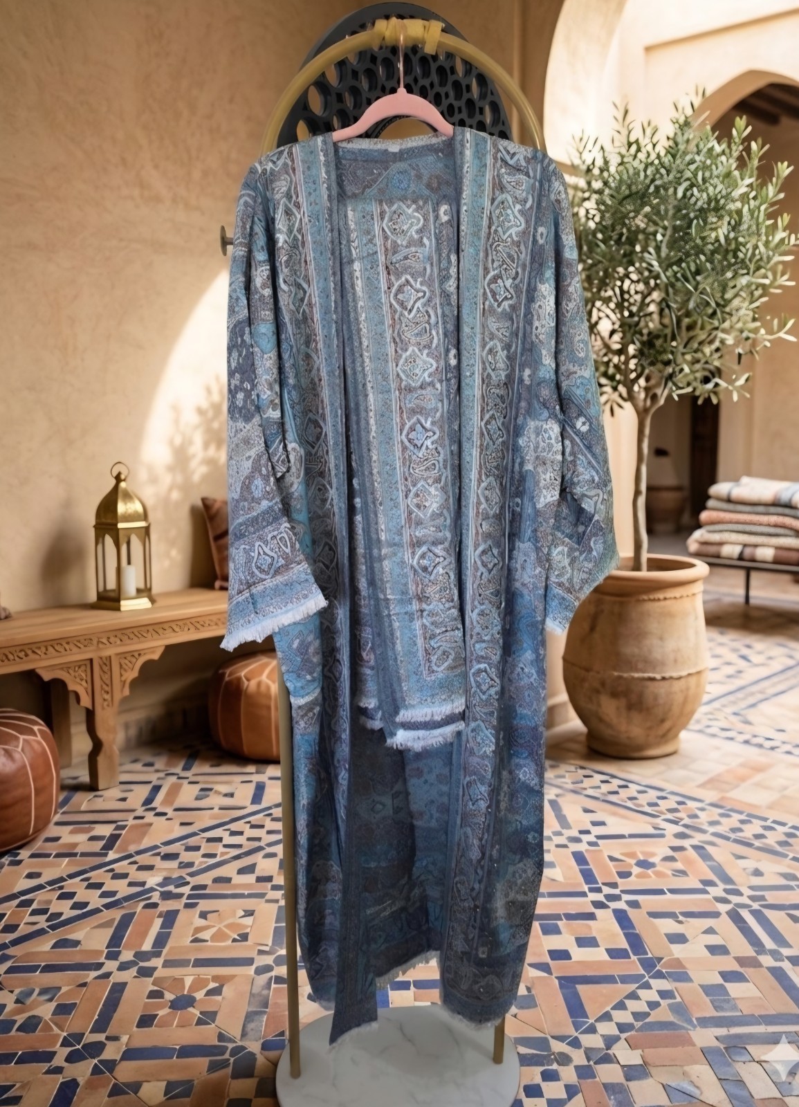 Rhinestone Pashmina Abaya With Scarf Size #52. NO RETURNS ACCEPTED ON PASHMINA )