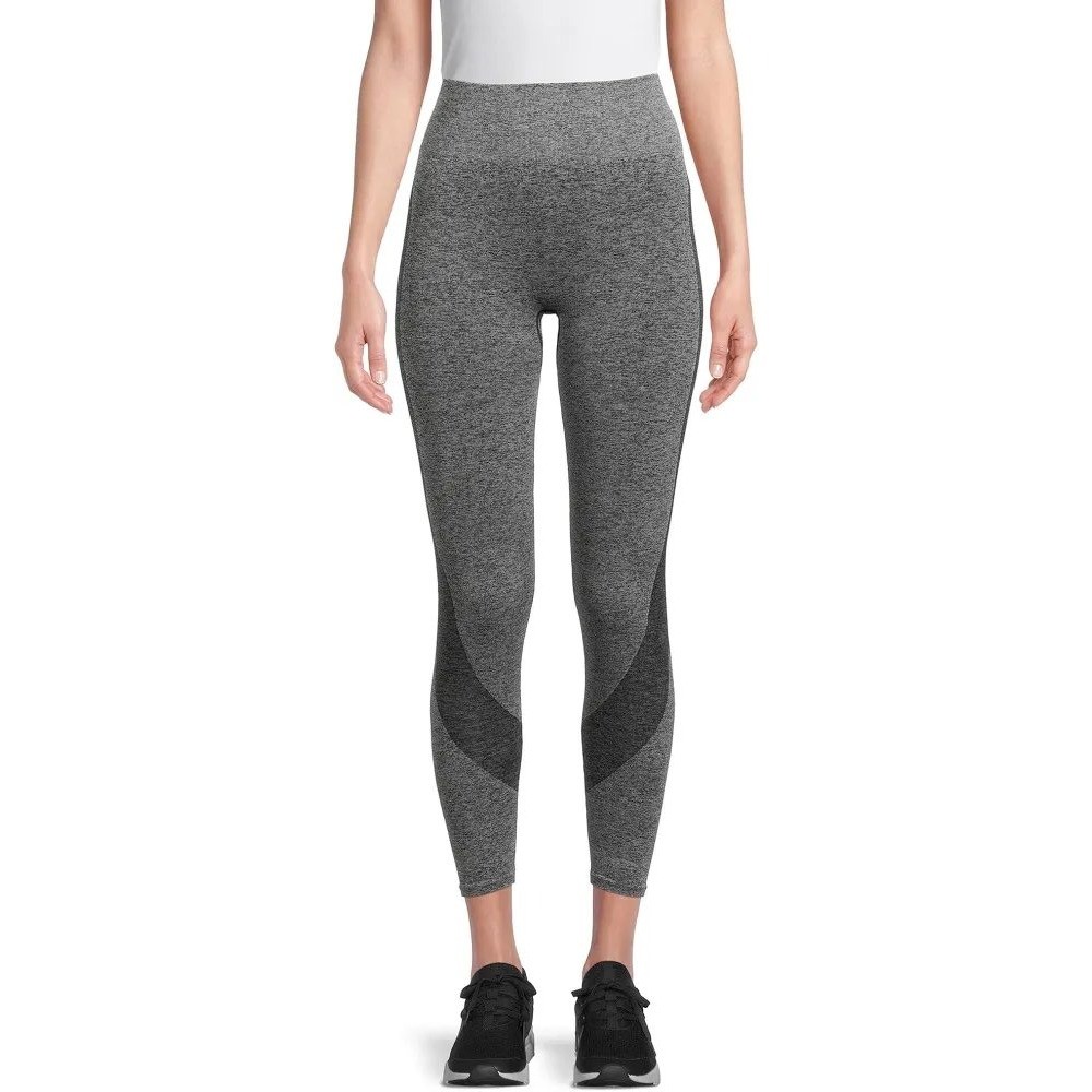 Avia Seamless Legging Gray Black High Waist Compression Activewear Size L Women