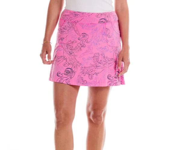 Fresh Produce large cosmos pink $75 waverley swirl stretch City skort nwt new l