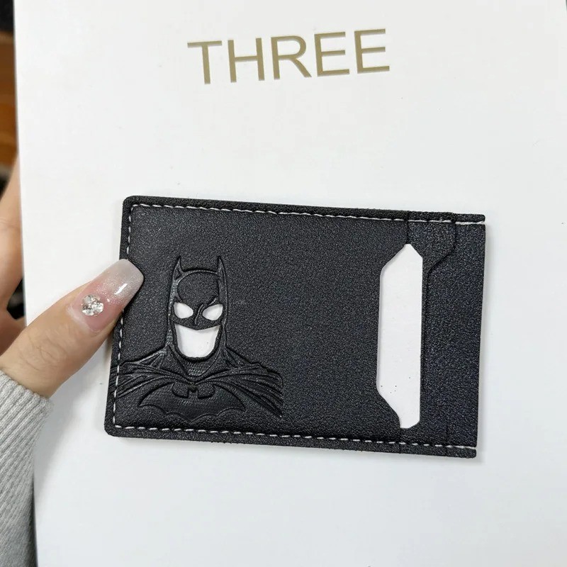 1pcs Leather Bat ID Card Holder Case Wallet Personalized SuperHero Mask Card Hol