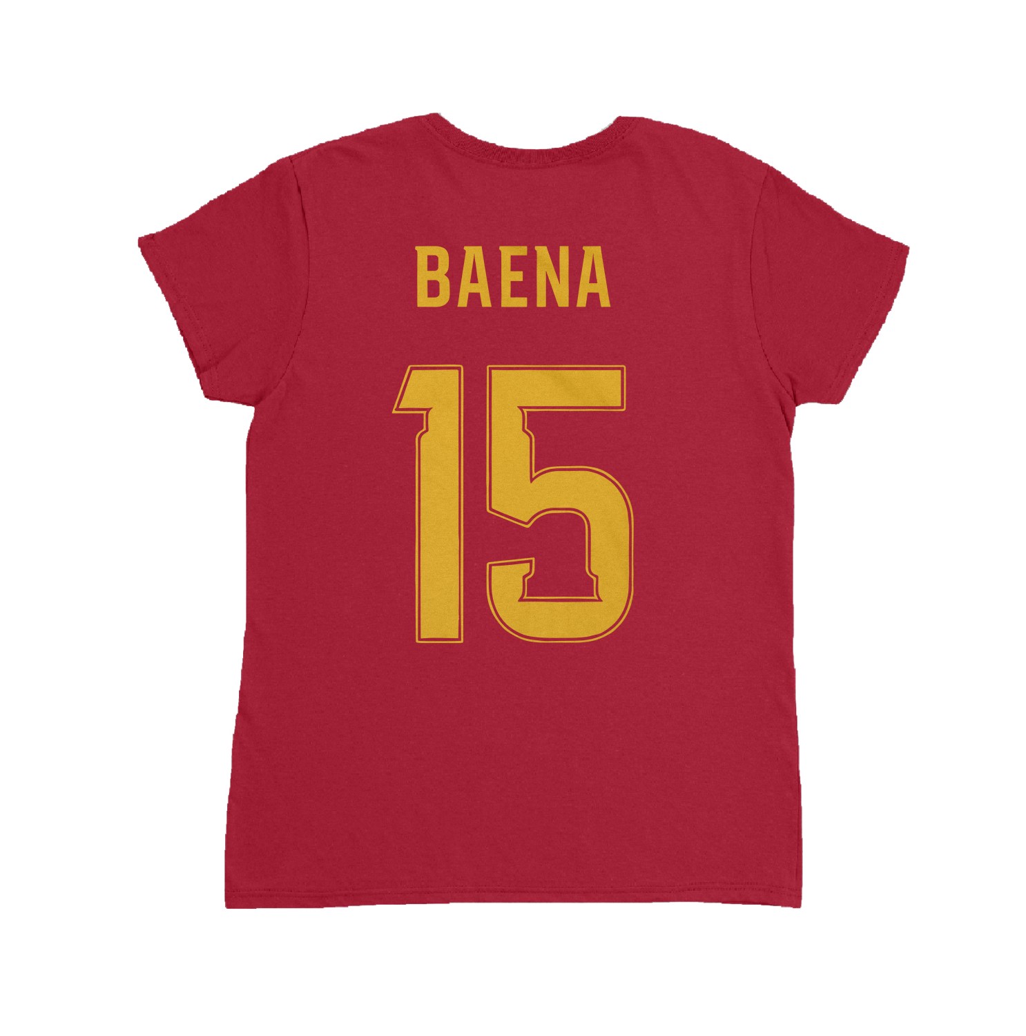 Spain Soccer Pride Baena 15 Two-Sided Tribute Ladies’ Crewneck T-Shirt