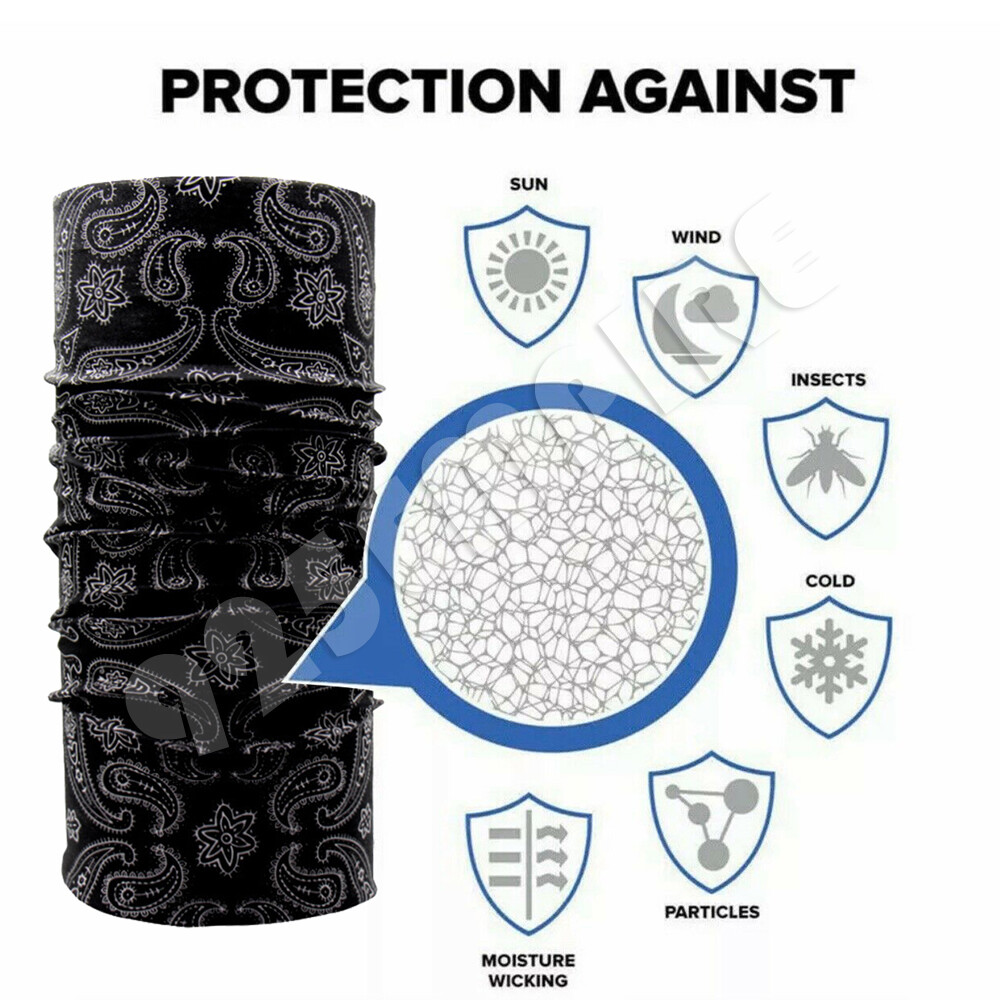 Women Face Mask Cover Tube Bandana Headband Scarf Paisley Neck Gaiter