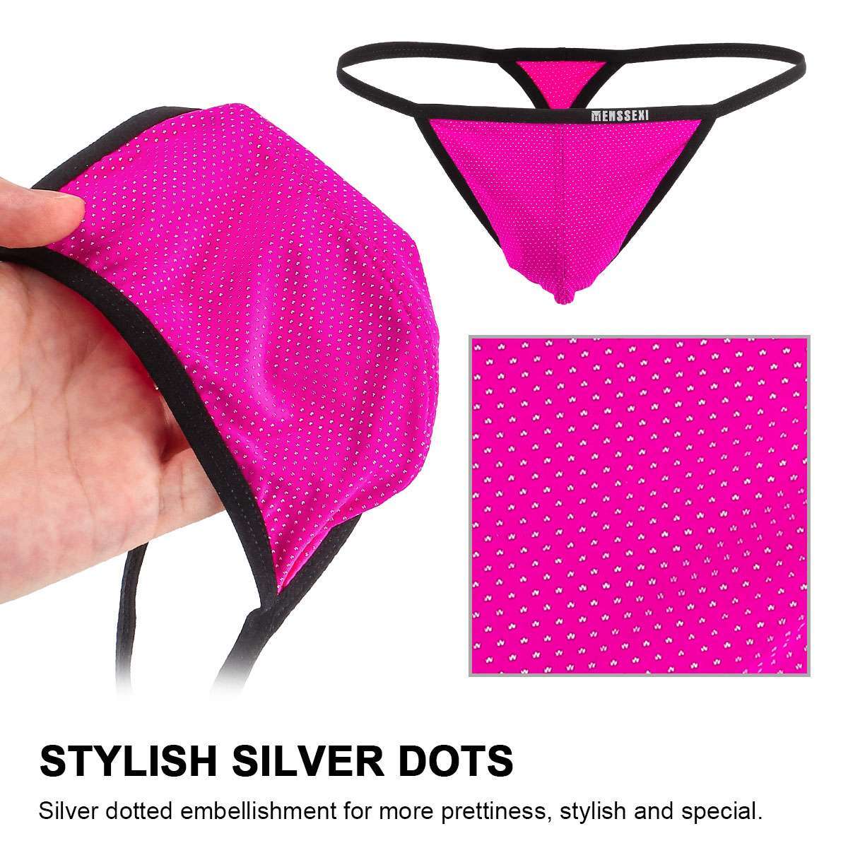 1-3Pcs Sexy Mens T-Back G-string Thong Bikini Underwear Mesh Sheer Pouch Thongs