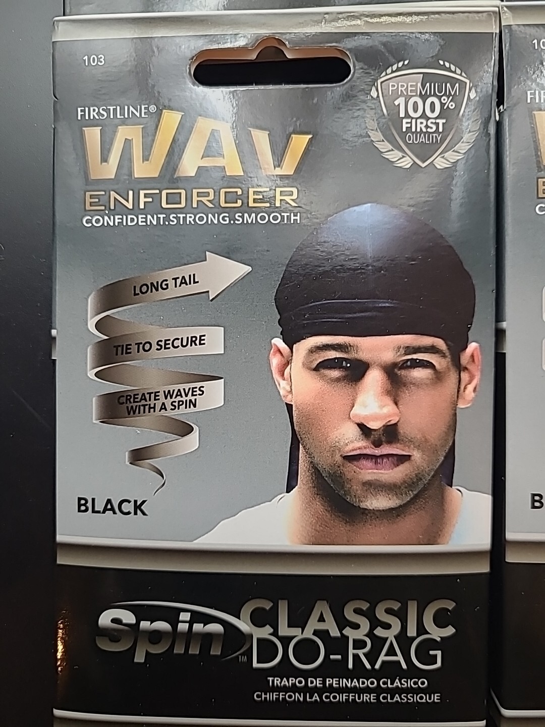 4 X Firstline WAV Enforcer Spin Classic Do-Rag – Black 103 – Lot of 4