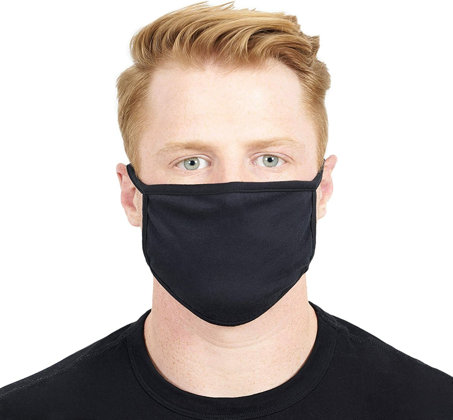 Soft Poly Cotton Face Black Mask Double Layer Reusable and Washable Unisex