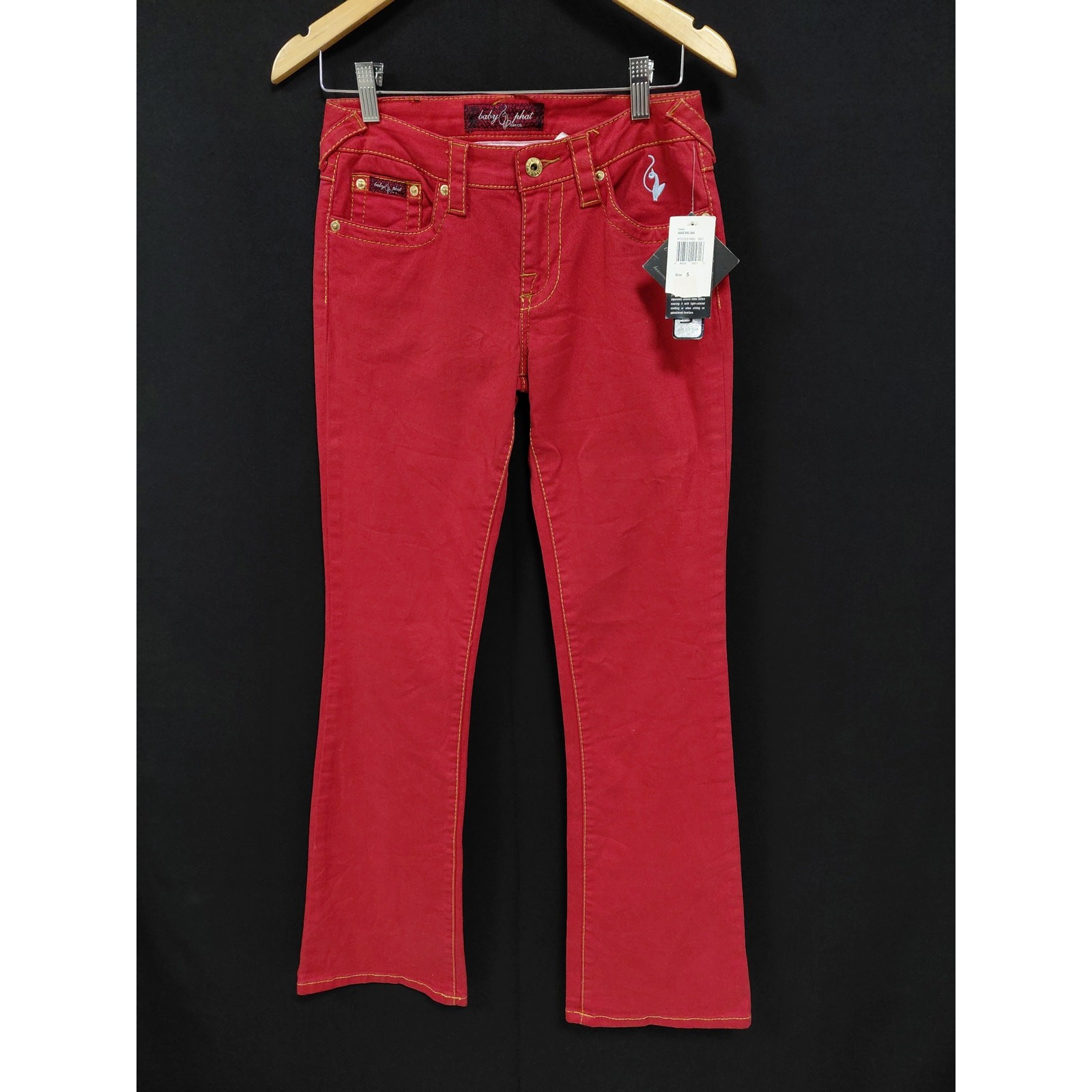 NWT Baby Phat Stretch Red Jeans Mid (10-12 in) Regular Denim Women Size 5