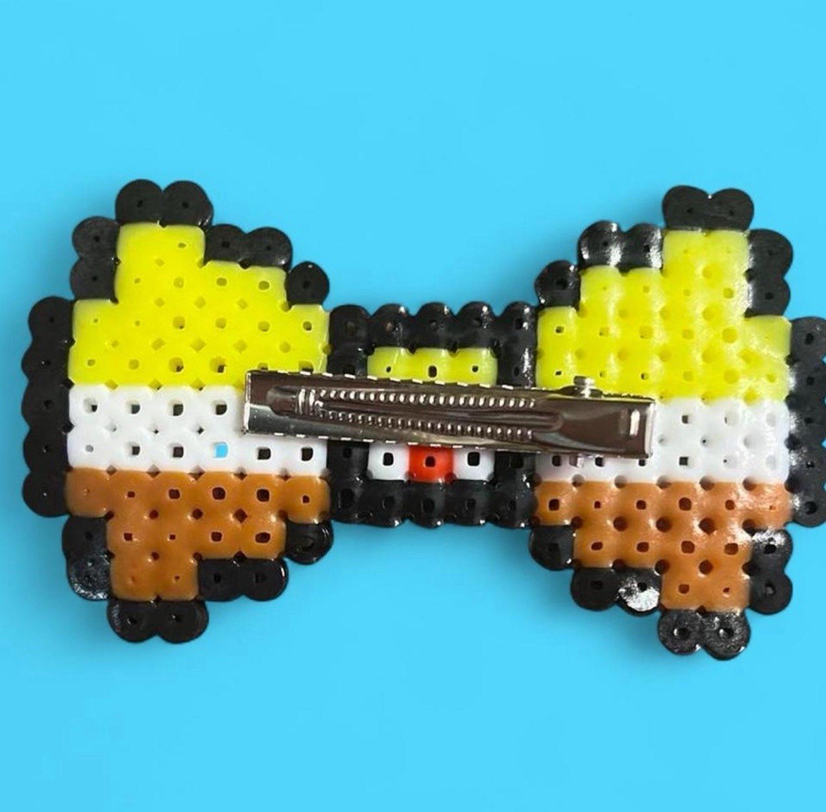 Handmade SpongeBob Perler Bow Hairclip