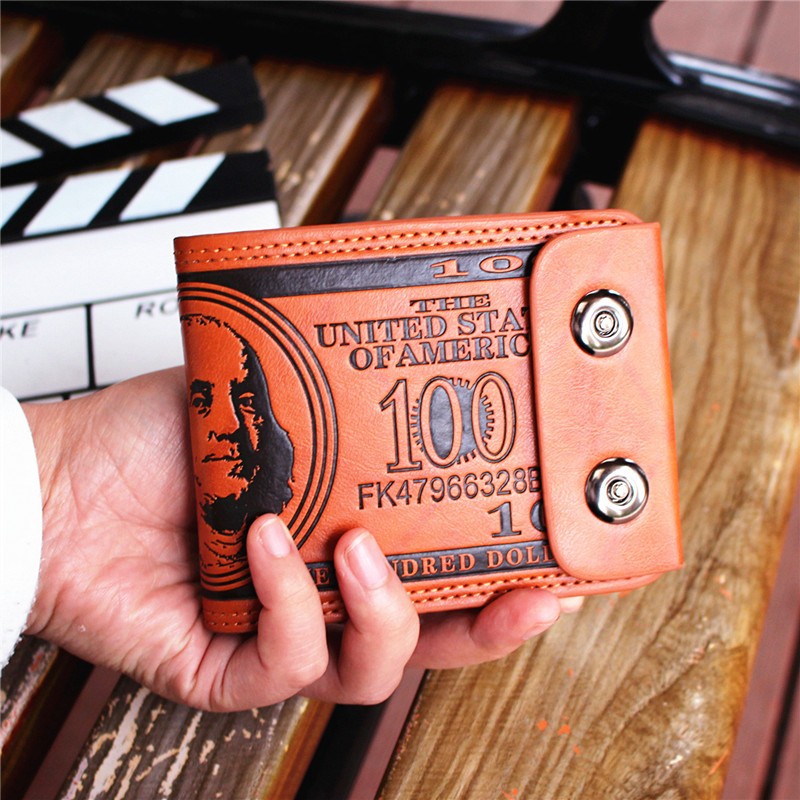 Men’s Novelty US 100 Dollar Wallet PU Leather Card Holder Bill Money Billfold US