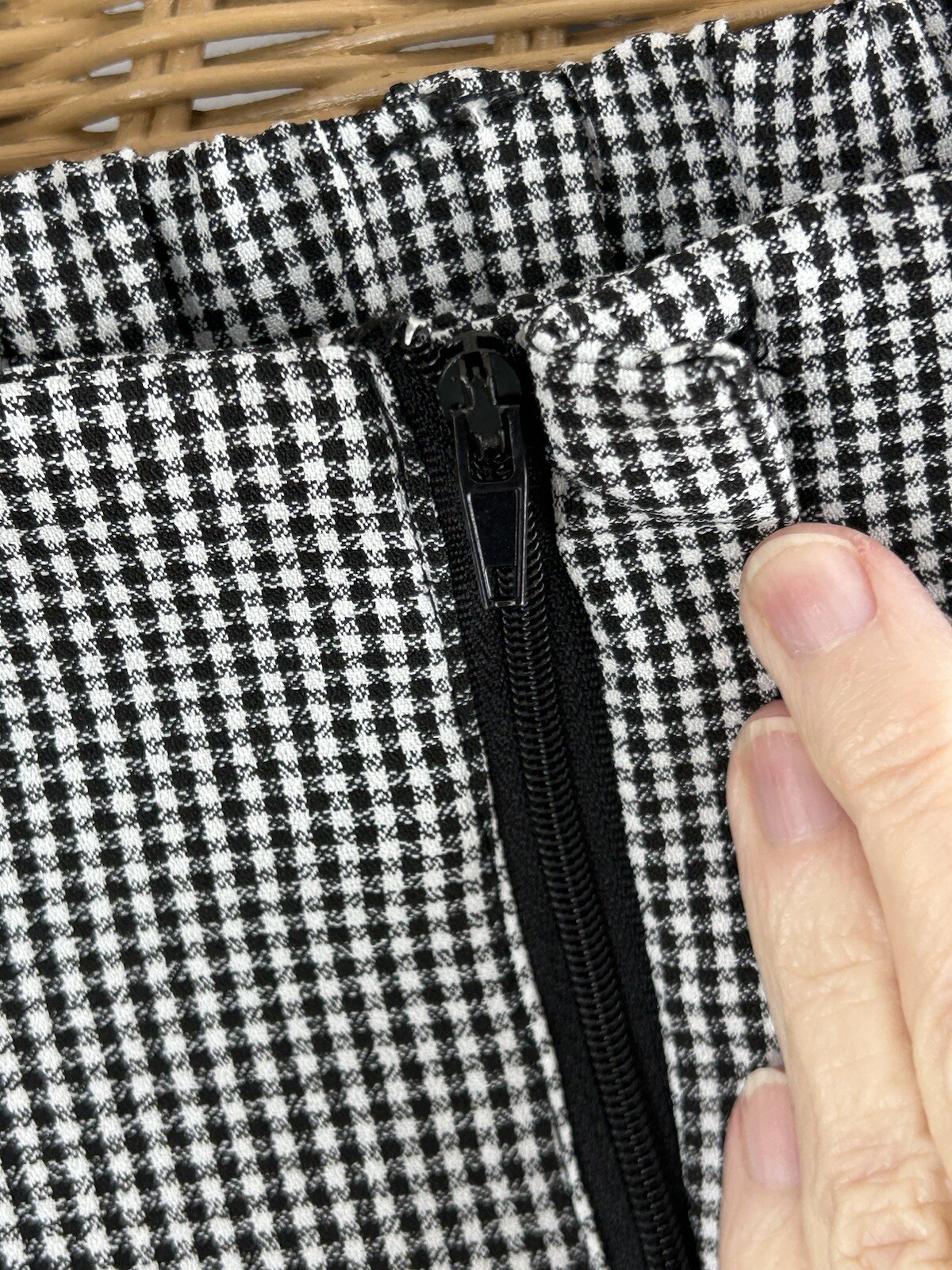 forever 21 pants black white checkered medium wide leg cropped