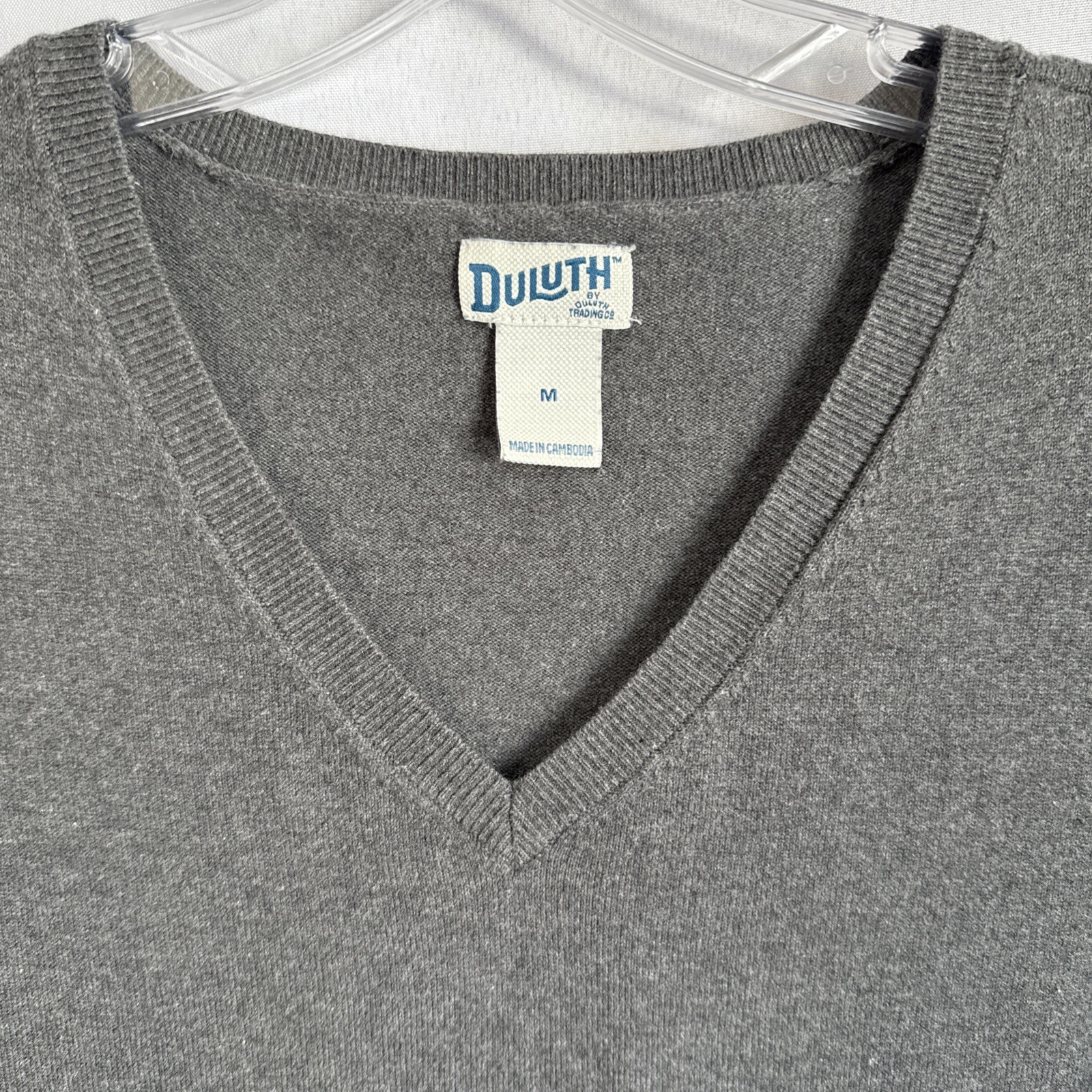 Duluth Women’s Midi Sweater Dress Sz M Gray Long Sleeve V- Neck Soft Cozy