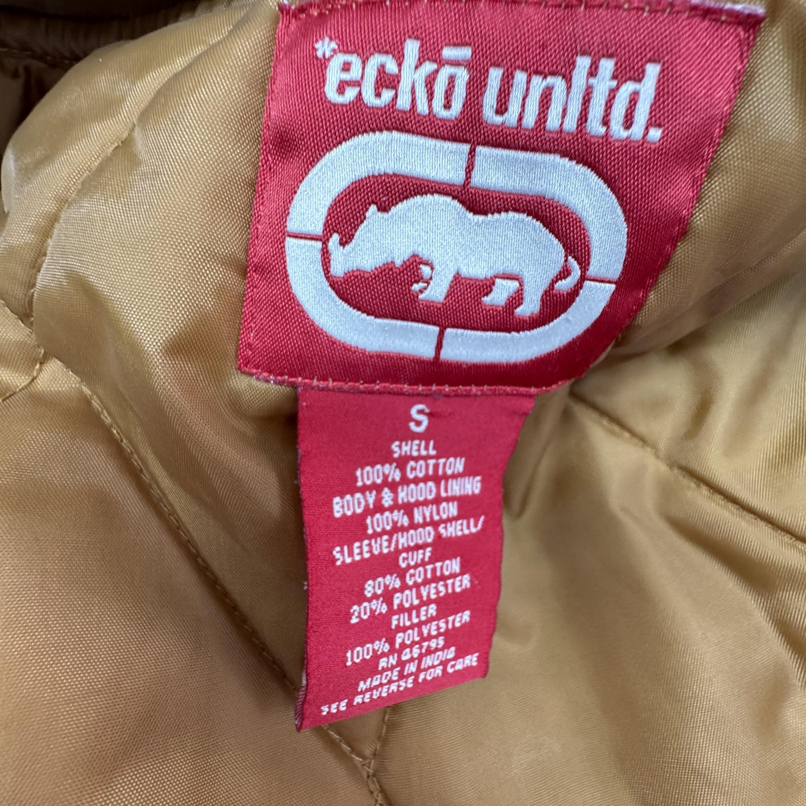 Ecko Unltd. Jacket Youth S Blue Quilted Hooded Lined Insulated Pockets Logo