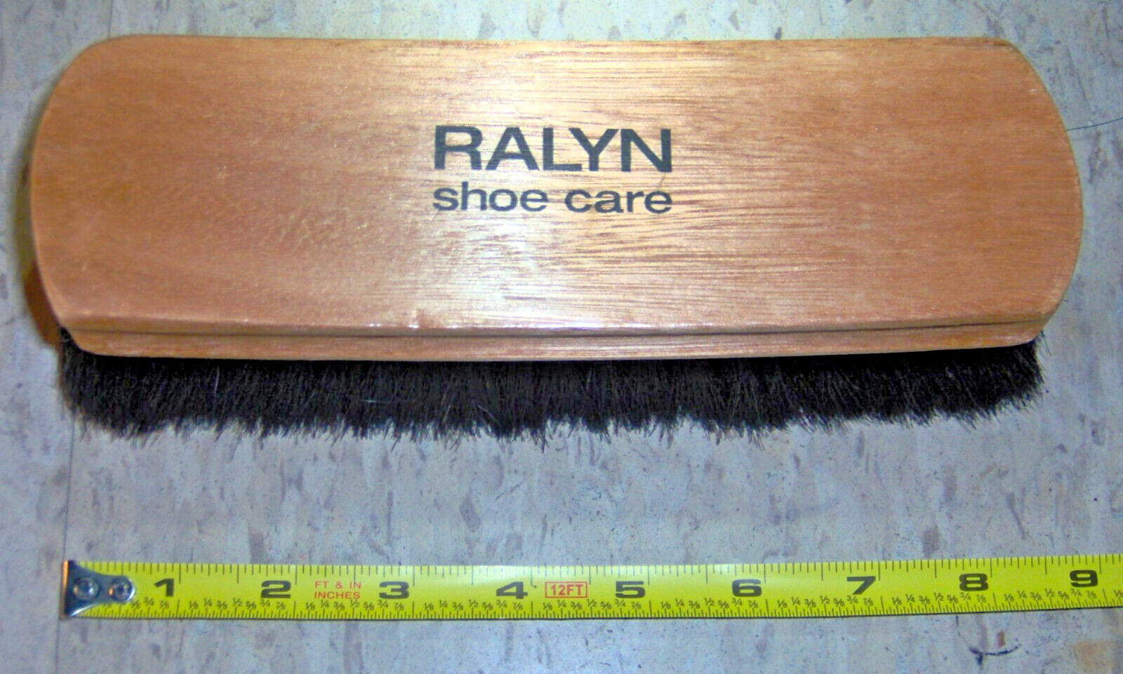 Pro LARGE Shine Brush for Shoe Boot 8″ Black Dark 100% HorseHair Bristles RALYN