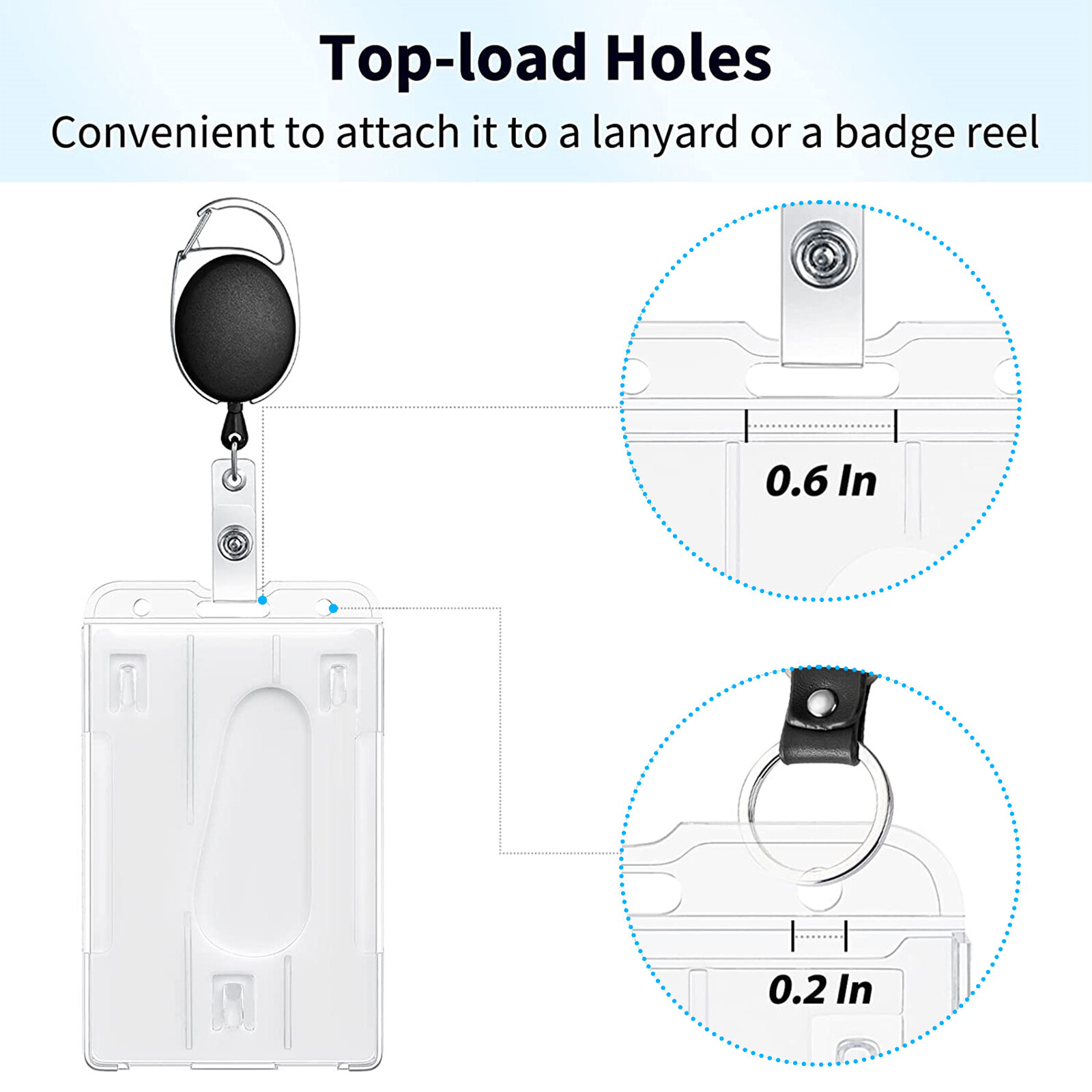 10Pcs ID Card Badge Holder Hard Plastic Protector Vertical Clear Protective Case