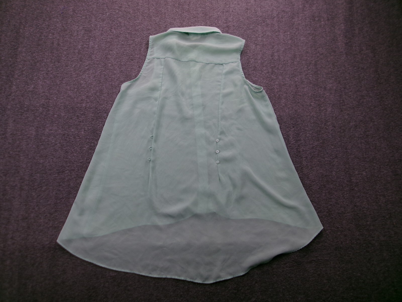 Sans Souci Top Women Medium Green Sheer Beachy Costal Causal Lightweight