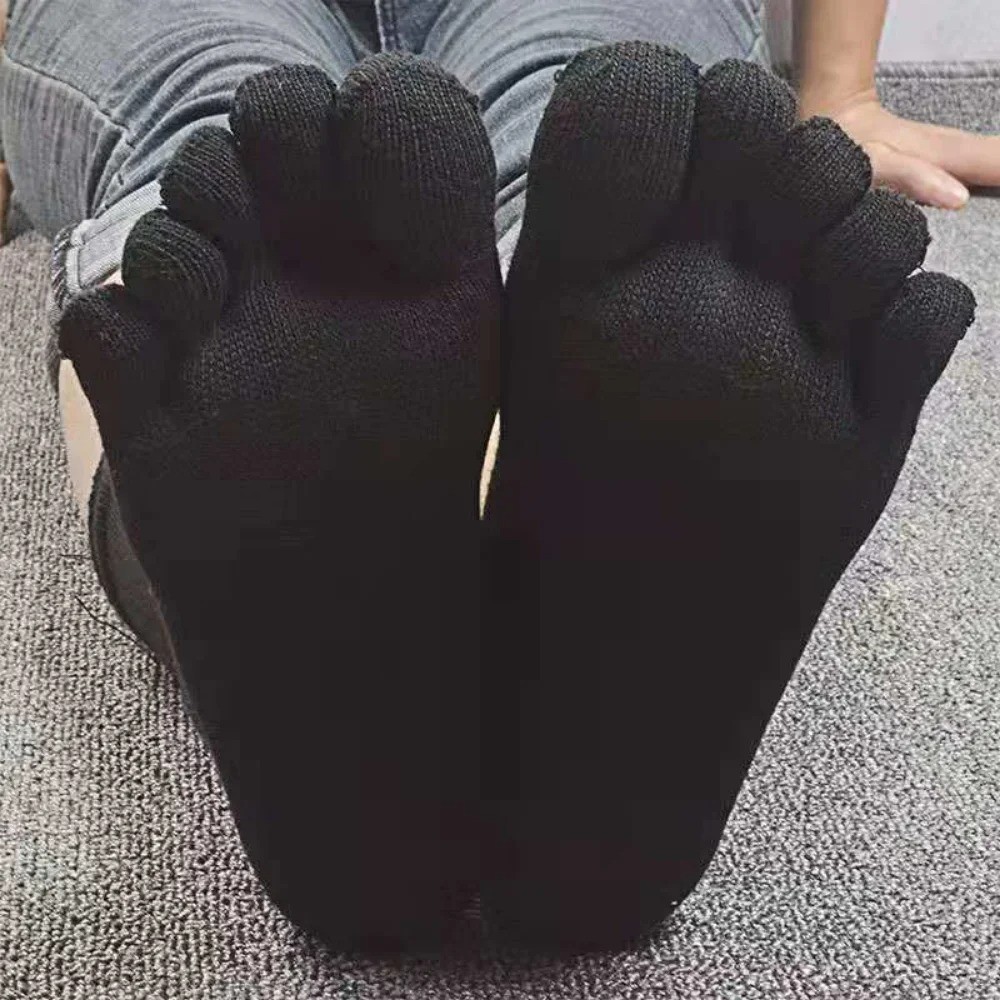 5 Pairs Men’s Toe Socks Cotton Five Finger Breathable Sports Casual Dress Socks