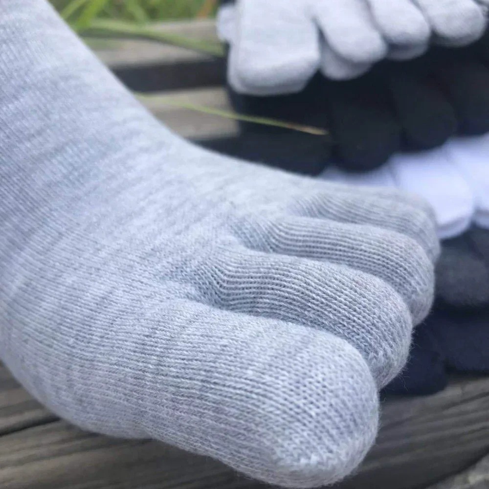 5 Pairs Men’s Toe Socks Cotton Five Finger Breathable Sports Casual Dress Socks
